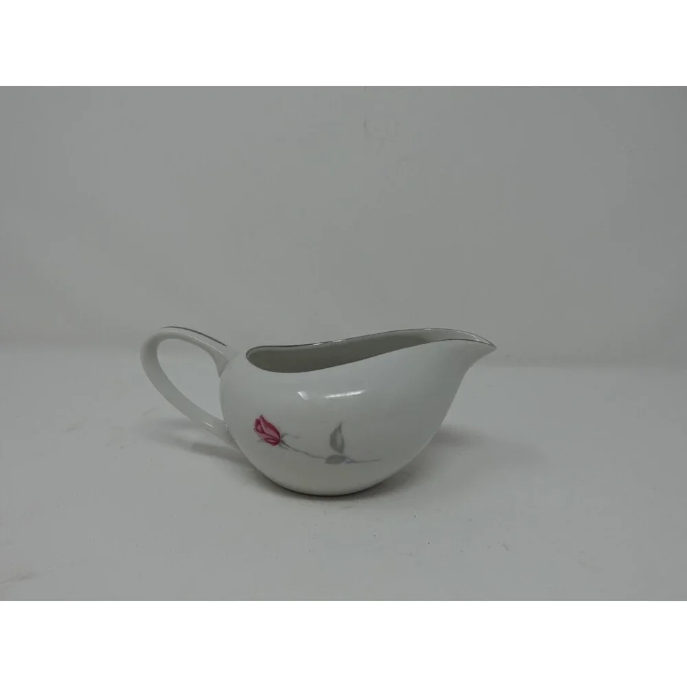 A.D.S Japan Autumn Rose 1832 Gravy Boat Creamer Porcelain Platinum Trim
